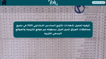 كيفية تحميل شهادات نتائج السادس الابتدائي 2025 في جميع محافظات العراق للدور الأول بسهولة عبر موقع نتائجنا والموقع الرسمي للتربية
